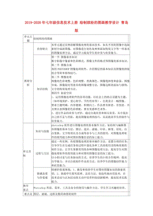 2019-2020年七年級(jí)信息技術(shù)上冊(cè) 繪制繽紛的圖畫教學(xué)設(shè)計(jì) 青島版.doc