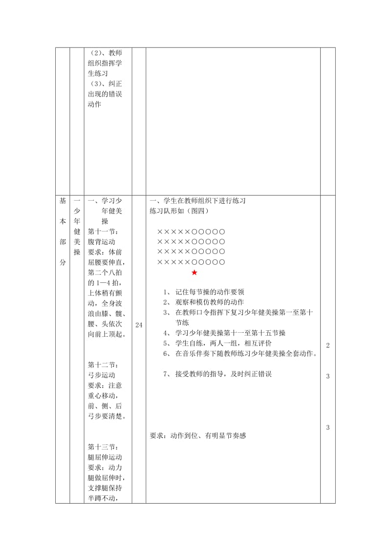 2019-2020年九年级体育 第28次课 少年健美操 身体素质练习教案.doc_第3页