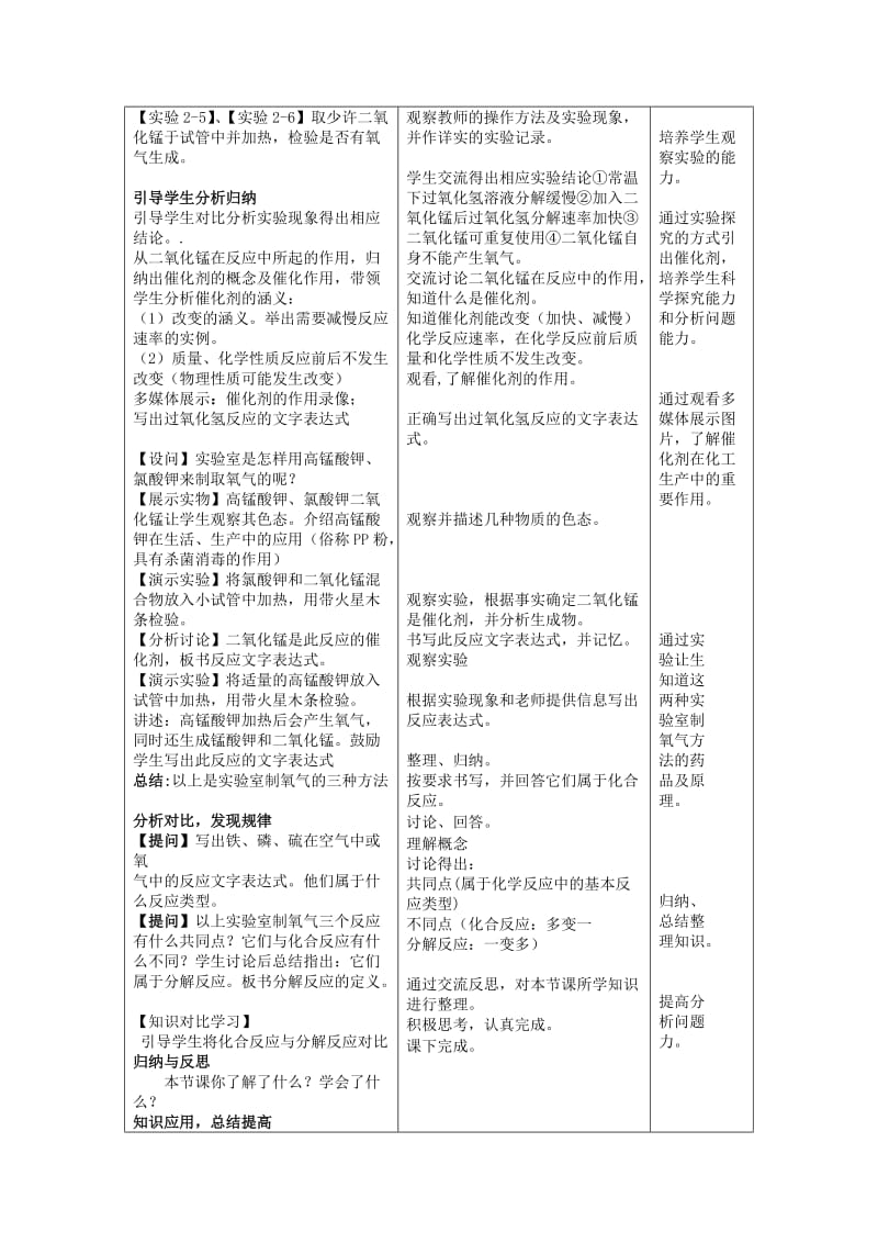 2019-2020年九年级制学校九年级化学上册 2.3 制取氧气教案1 （新版）新人教版 (I).doc_第3页