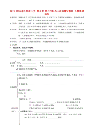 2019-2020年九年級歷史 第6課 第二次世界大戰(zhàn)的爆發(fā)教案 人教新課標(biāo)版.doc