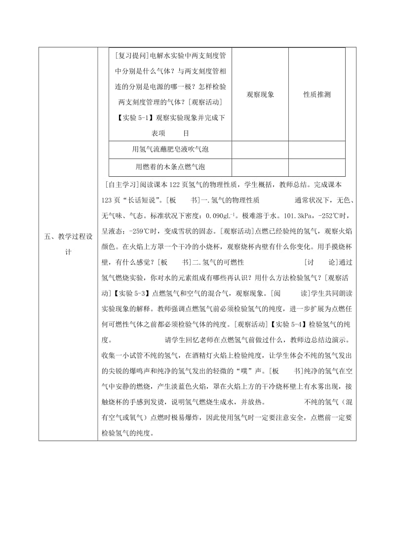 2019-2020年九年级化学上册 5.1 洁净的能源—氢气教案 （新版）粤教版.doc_第2页