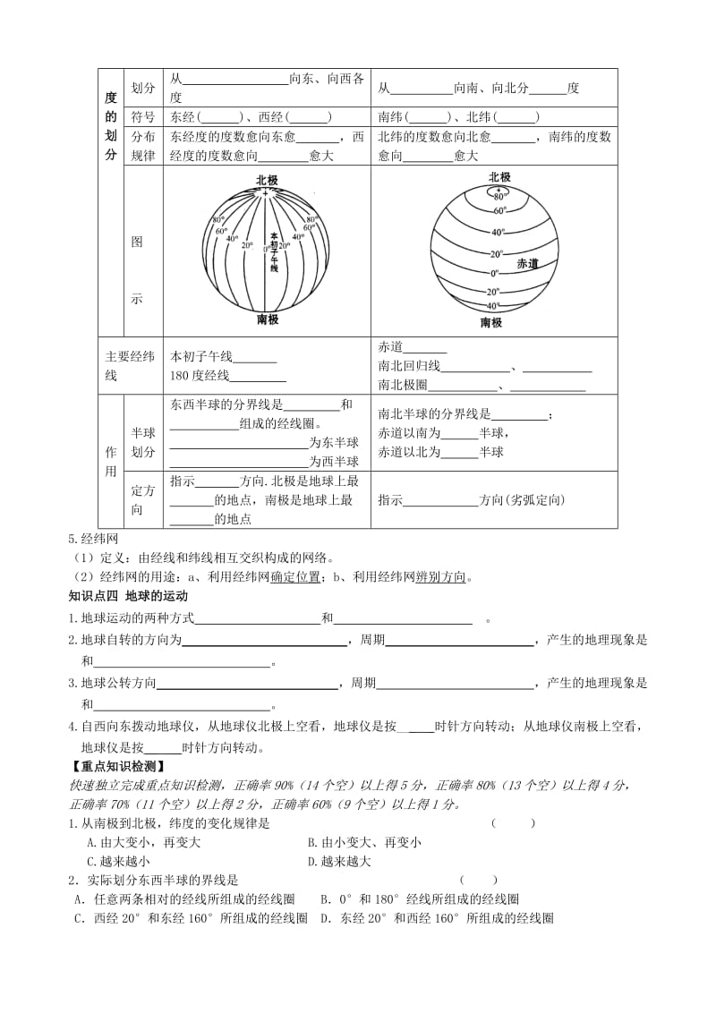 2019-2020年七年级地理上册 2.1 认识地球（第1课时）学案 湘教版.doc_第2页