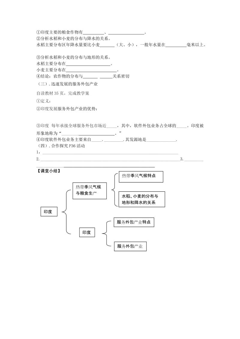 2019-2020年七年级地理下册 第七章 第三节 印度（第2课时）教学案（无答案）（新版）新人教版.doc_第2页