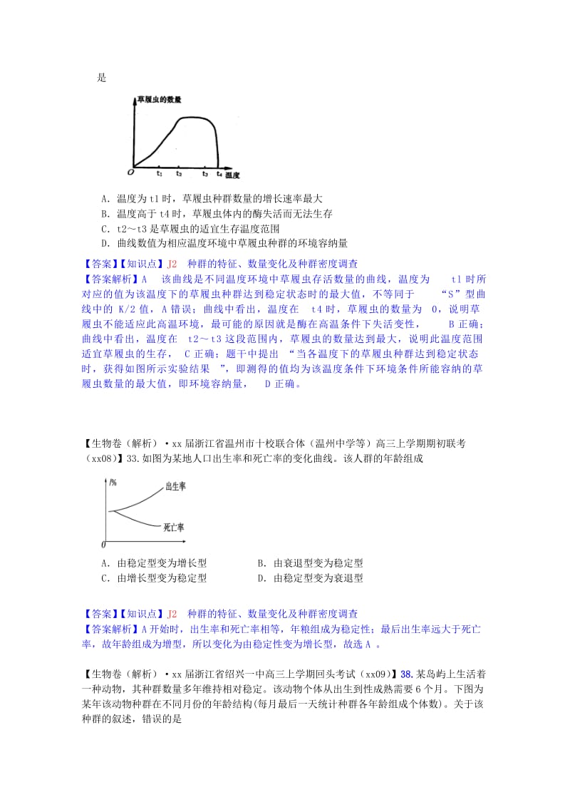 2019年高考生物试题汇编（9月）J单元 生物与环境（含解析）.doc_第3页