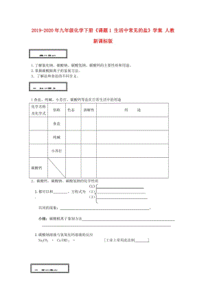 2019-2020年九年級(jí)化學(xué)下冊(cè)《課題1 生活中常見的鹽》學(xué)案 人教新課標(biāo)版.doc