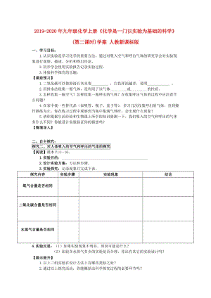 2019-2020年九年級化學(xué)上冊《化學(xué)是一門以實驗為基礎(chǔ)的科學(xué)》(第二課時)學(xué)案 人教新課標版.doc