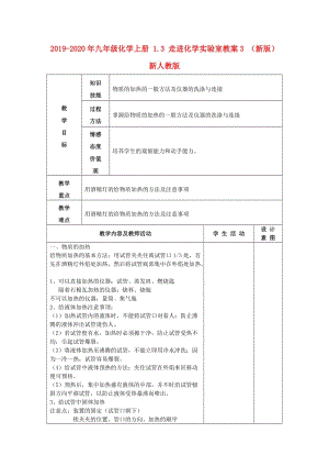 2019-2020年九年級化學(xué)上冊 1.3 走進(jìn)化學(xué)實驗室教案3 （新版）新人教版.doc