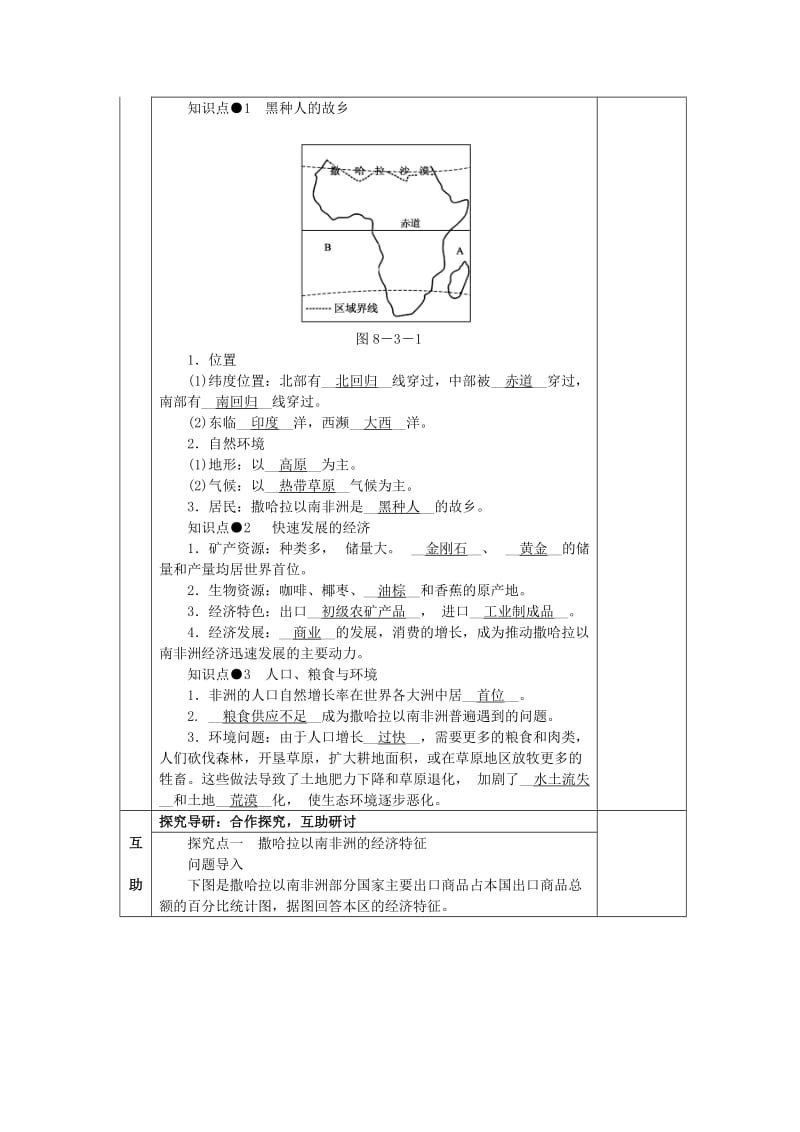 2019-2020年七年级地理下册 8.3 撒哈拉以南的非洲（第1课时）教学案（无答案）（新版）新人教版.doc_第2页