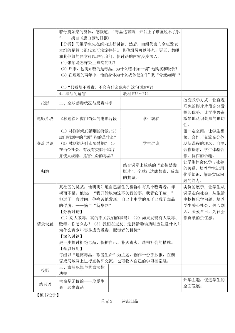 2019-2020年九年级化学下册 9.3远离毒品教案 湘教版.doc_第2页