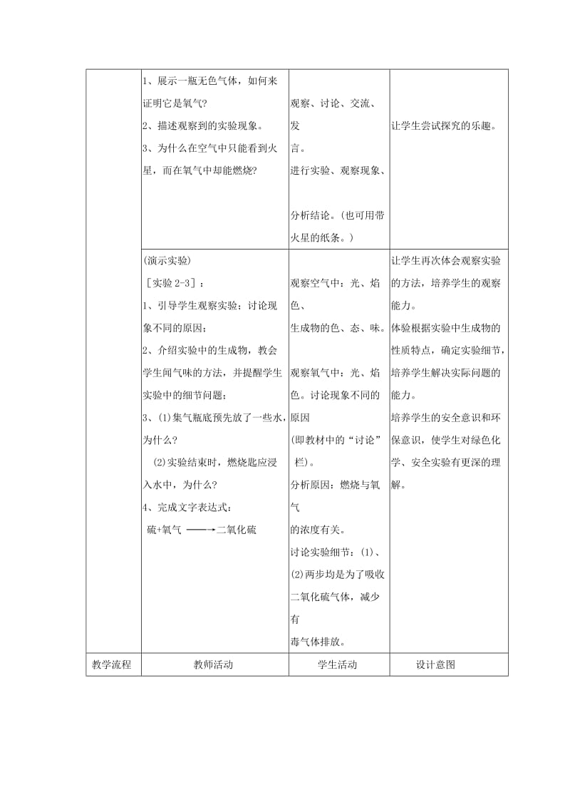 2019-2020年九年级化学上册 2.2《氧气》教案 人教新课标版.doc_第3页