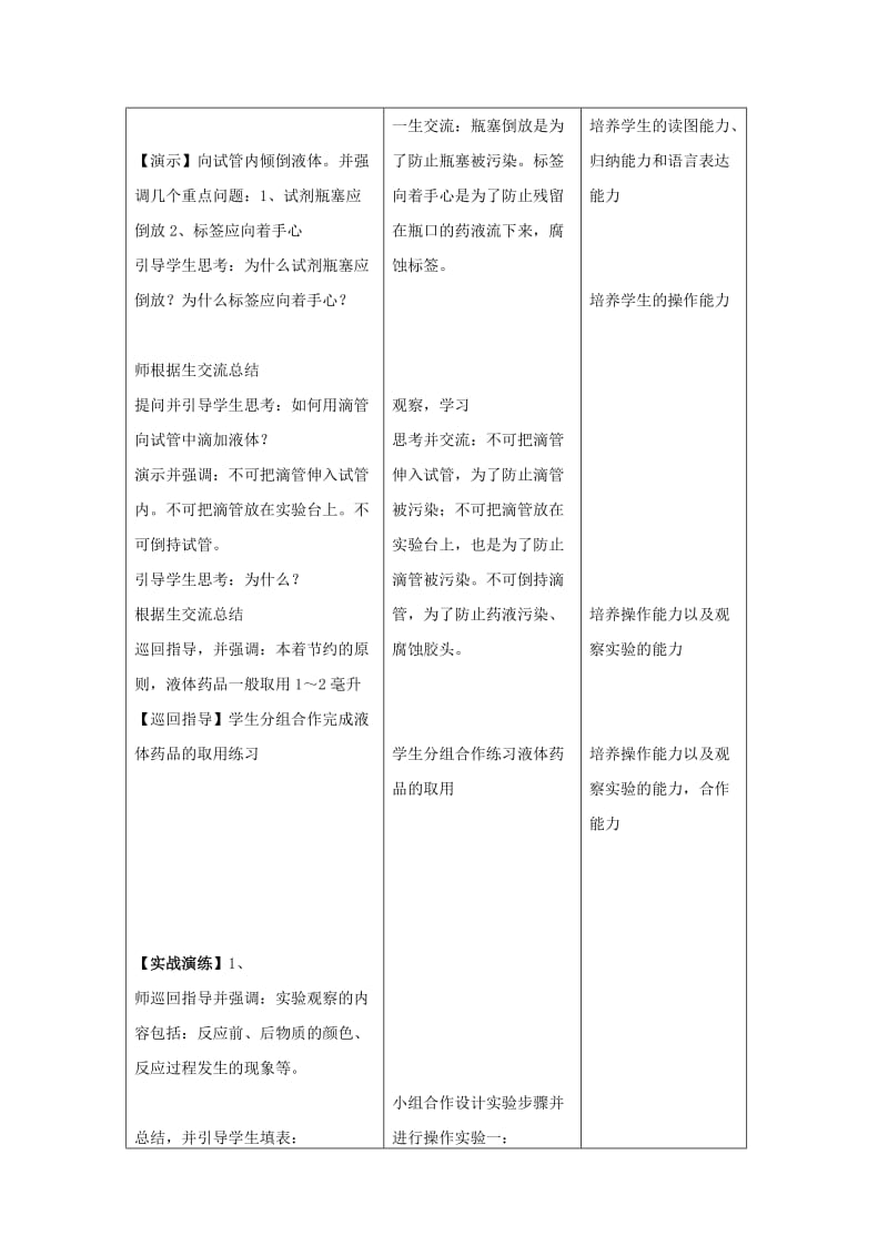 2019-2020年九年级化学 实验（第二课时）教案.doc_第3页