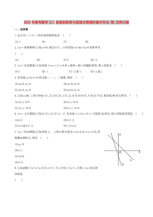 2019年高考數(shù)學(xué) 8.1直線的斜率與直線方程課時(shí)提升作業(yè) 理 北師大版.doc