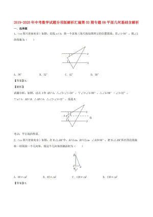 2019-2020年中考數(shù)學(xué)試題分項(xiàng)版解析匯編第03期專題08平面幾何基礎(chǔ)含解析.doc