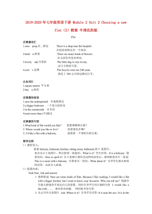 2019-2020年七年級(jí)英語(yǔ)下冊(cè) Module 2 Unit 2 Choosing a new flat（2）教案 牛津沈陽(yáng)版.doc