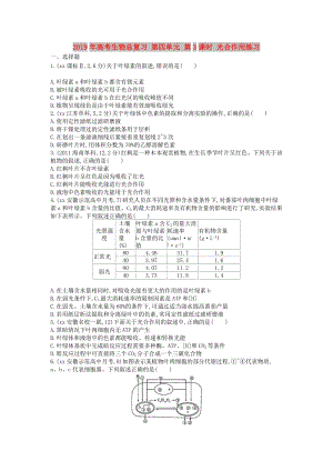 2019年高考生物總復(fù)習(xí) 第四單元 第3課時 光合作用練習(xí).doc