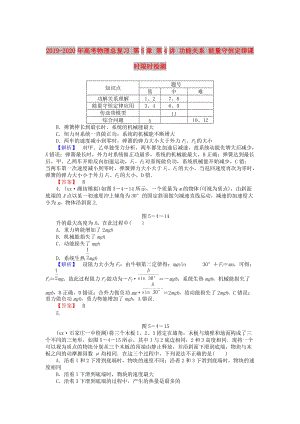 2019-2020年高考物理總復習 第5章 第4講 功能關(guān)系 能量守恒定律課時限時檢測.doc