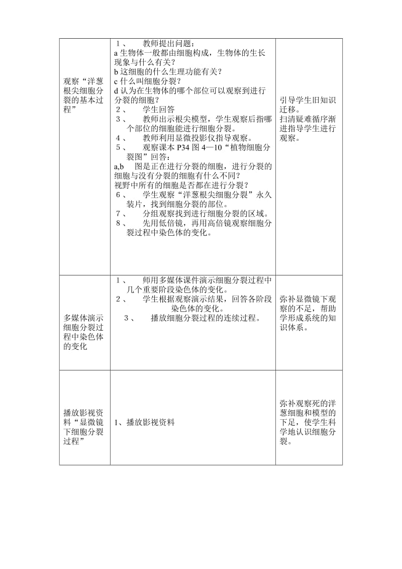 2019-2020年七年级生物细胞的分裂与分化教案 鲁教版.doc_第3页