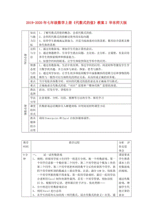 2019-2020年七年級數(shù)學(xué)上冊《代數(shù)式的值》教案2 華東師大版.doc