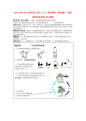 2019-2020年九年級(jí)化學(xué)上冊(cè) 6.3《二氧化碳和一氧化碳》二氧化碳的性質(zhì)學(xué)案 新人教版.doc