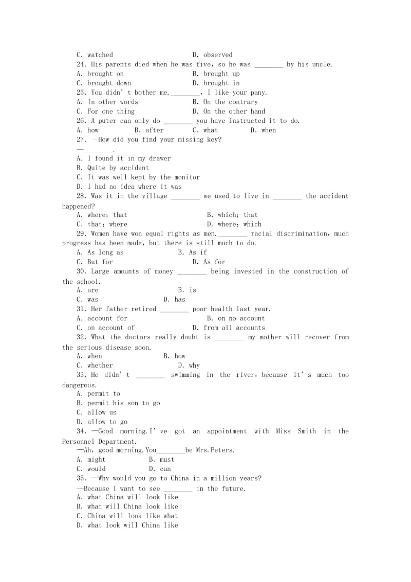 2019年高中英语 Unit 3 The Million Pound Bank Note单元检测 新人教版必修3.doc_第3页