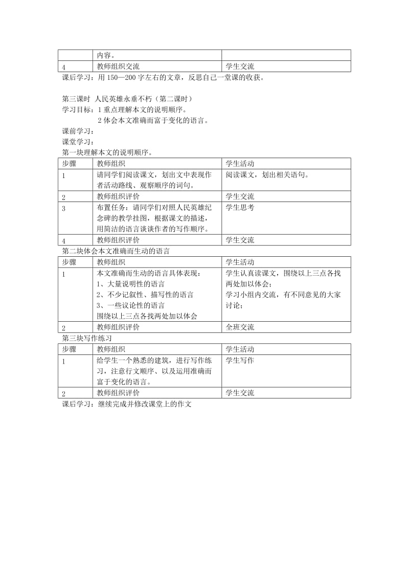 2019-2020年七年级语文下册《人民英雄永垂不朽》教案 苏教版.doc_第2页