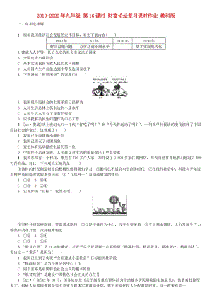 2019-2020年九年級 第16課時 財富論壇復習課時作業(yè) 教科版.doc