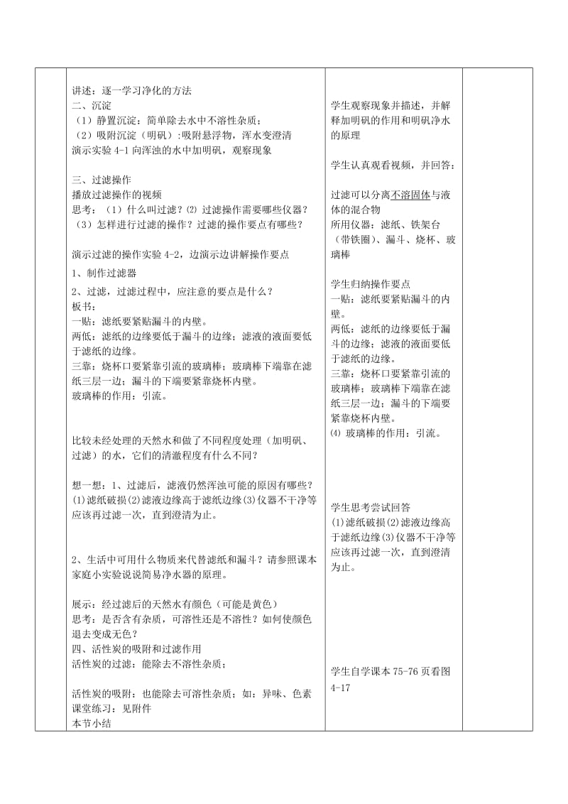 2019-2020年九年级化学上册 第4单元 课题2《水的净化》教案1 （新版）新人教版.doc_第2页