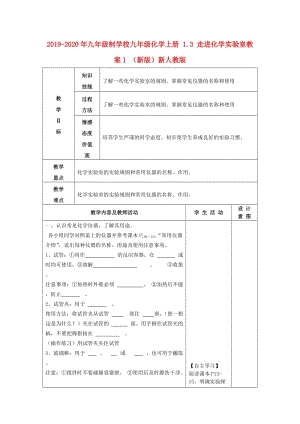 2019-2020年九年級制學(xué)校九年級化學(xué)上冊 1.3 走進(jìn)化學(xué)實(shí)驗(yàn)室教案1 （新版）新人教版.doc