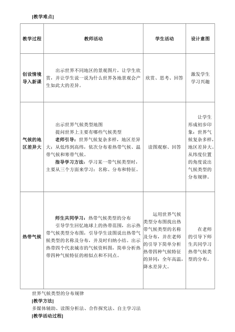 2019-2020年七年级地理上册《第4章 第4节 世界的气候》（第2课时）教案 （新版）商务星球版.doc_第2页