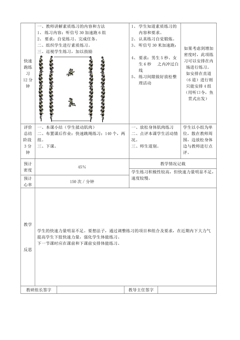 2019-2020年九年级体育《第19课 快速跑身体素质练习》教案.doc_第2页