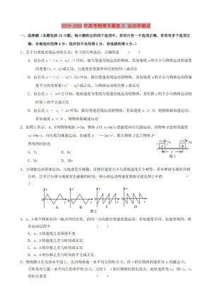 2019-2020年高考物理專題復(fù)習(xí) 運(yùn)動學(xué)測試.doc