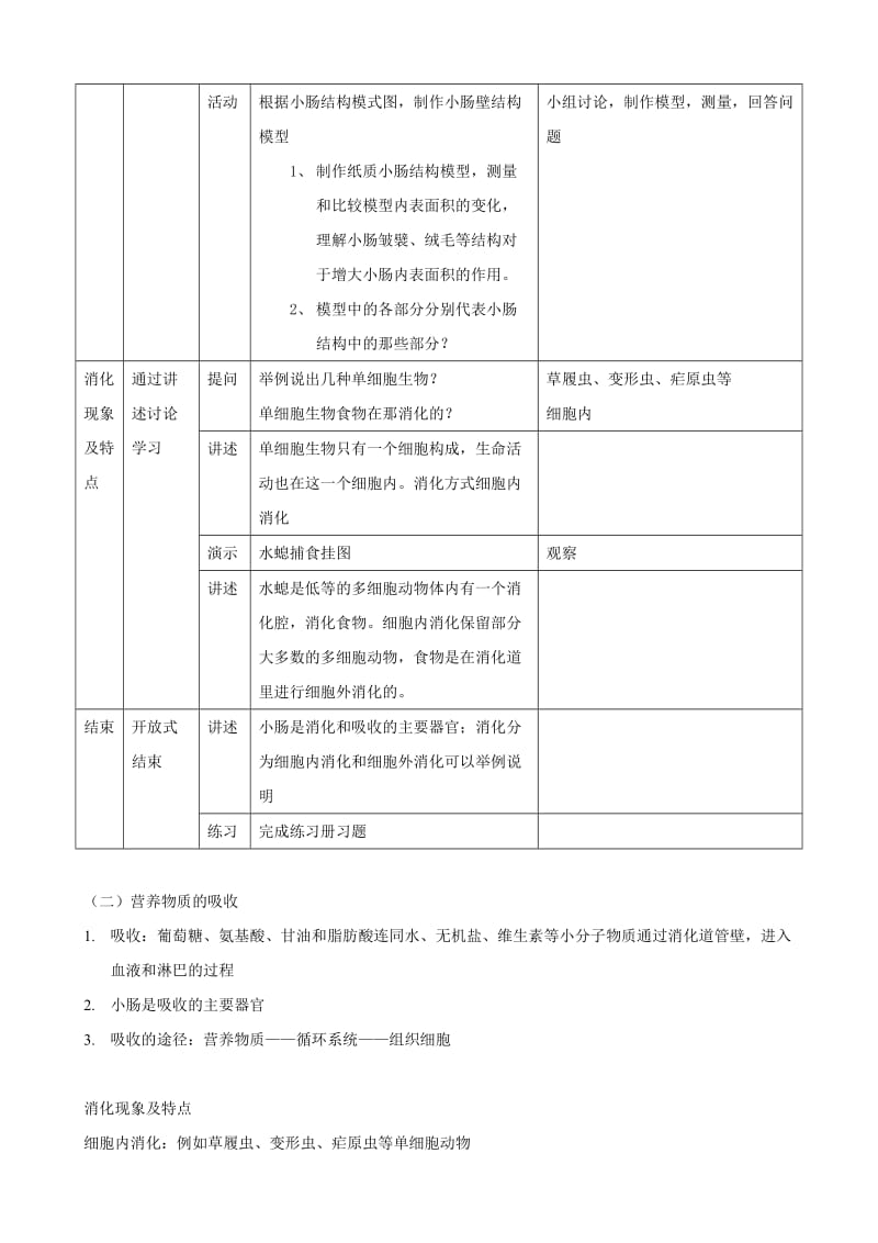 2019-2020年七年级生物上册 4.2《人和动物的营养》（第1课时）教案 北京课改版.doc_第3页