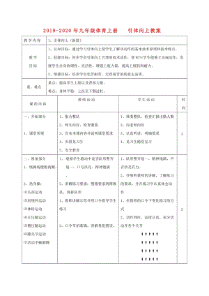 2019-2020年九年級(jí)體育上冊(cè) 引體向上教案.doc