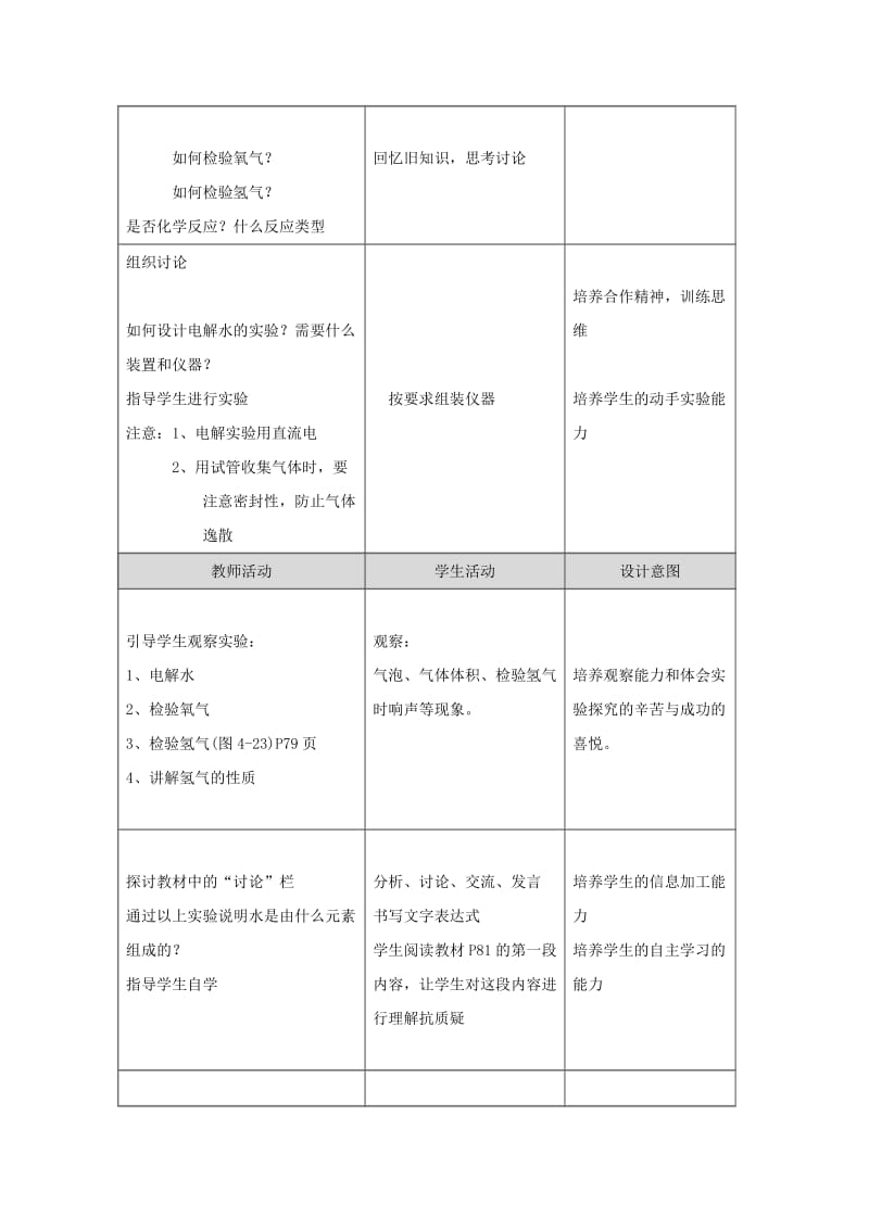 2019-2020年九年级化学上册 第四单元 自然界的水 课题3 水的组成教案（1） （新版）新人教版.doc_第2页