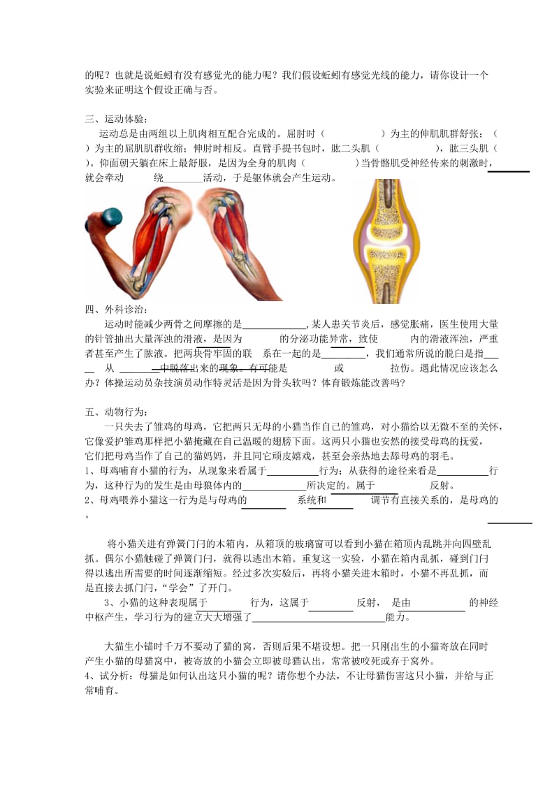 2019-2020年七年级生物上册 第二单元第二章生物圈中的动物复习教案 济南版.doc_第2页