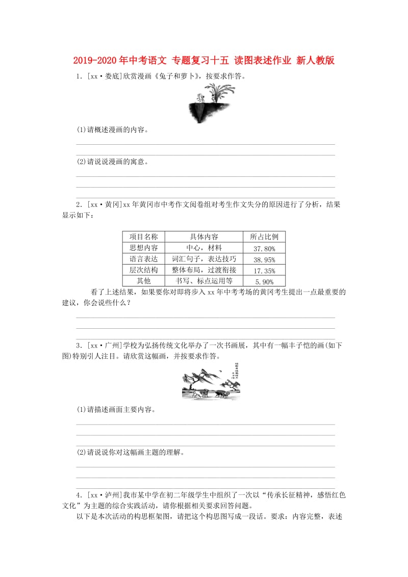 2019-2020年中考语文 专题复习十五 读图表述作业 新人教版.doc_第1页