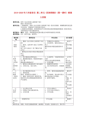 2019-2020年八年級音樂 第二單元《西南情韻》（第一課時）教案 人音版.doc