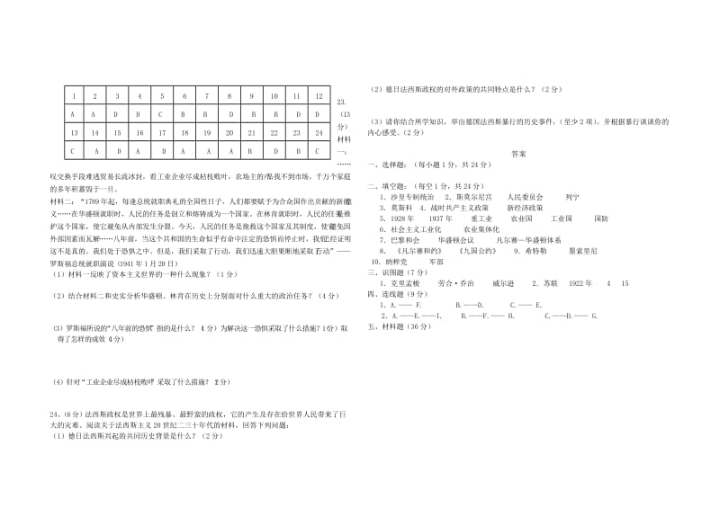 九年级历史下册 第一二单元 测试题 新人教版.doc_第3页