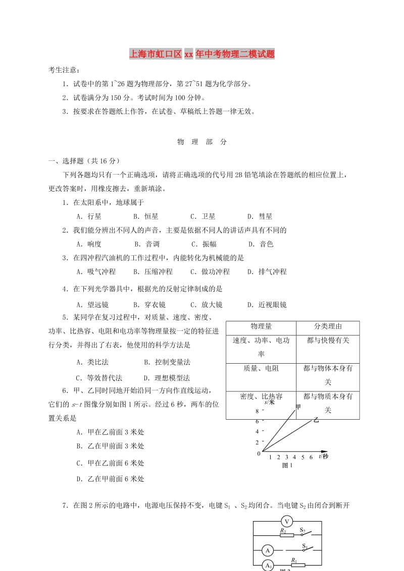 上海市虹口区中考物理二模试题.doc_第1页