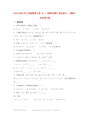 2019-2020年八年級數(shù)學(xué)上冊 12.1《冪的運算》綜合練習(xí) （新版）華東師大版.doc