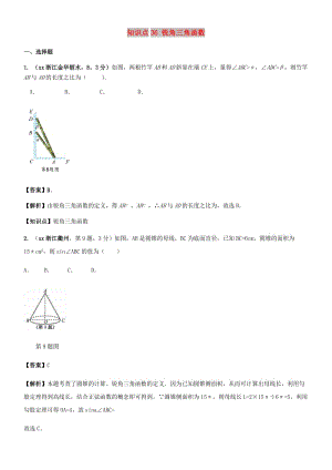 中考數(shù)學(xué)試題分類匯編 知識點36 銳角三角函數(shù).doc