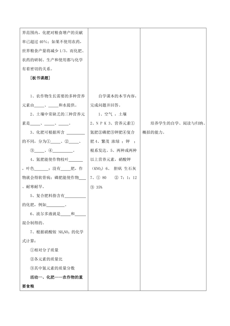 九年级化学全册 6.3《化学与农业生产》教案 鲁教版五四制.doc_第2页