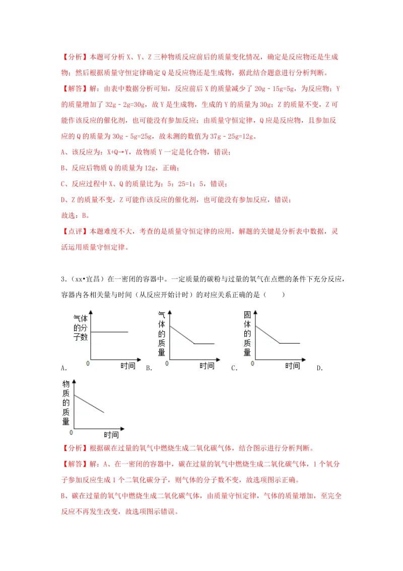 中考化学试题汇编 考点10 质量守恒定律（含解析）.doc_第2页