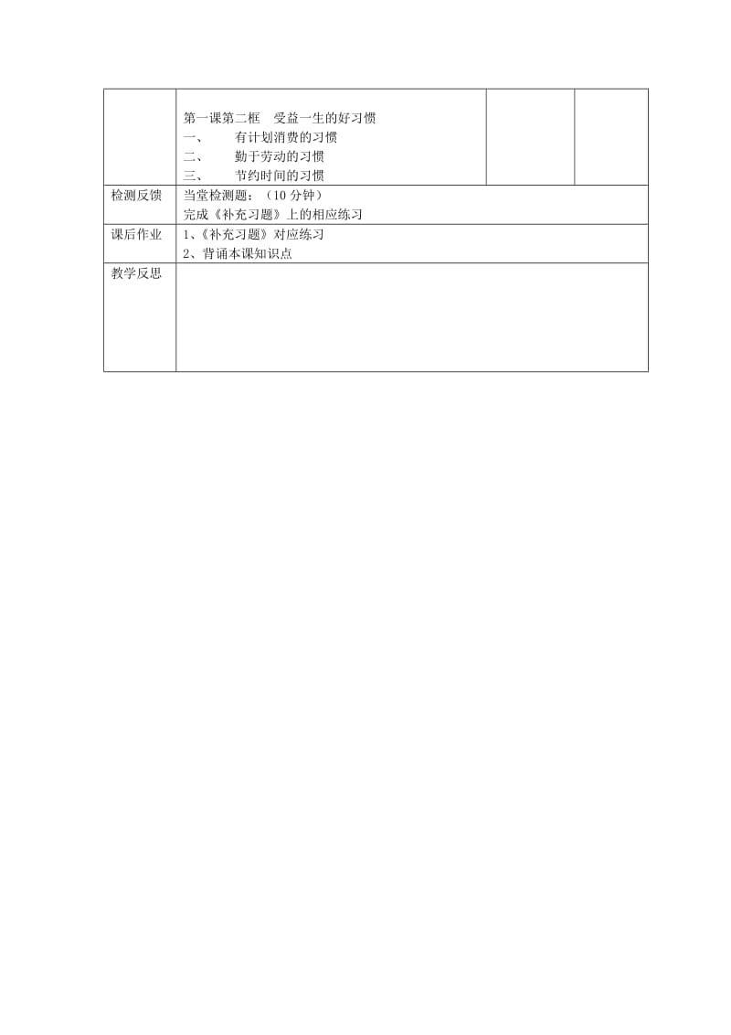 2019-2020年八年级政治上册 第一课第二框 受益一生的好习惯教案 苏教版.doc_第3页