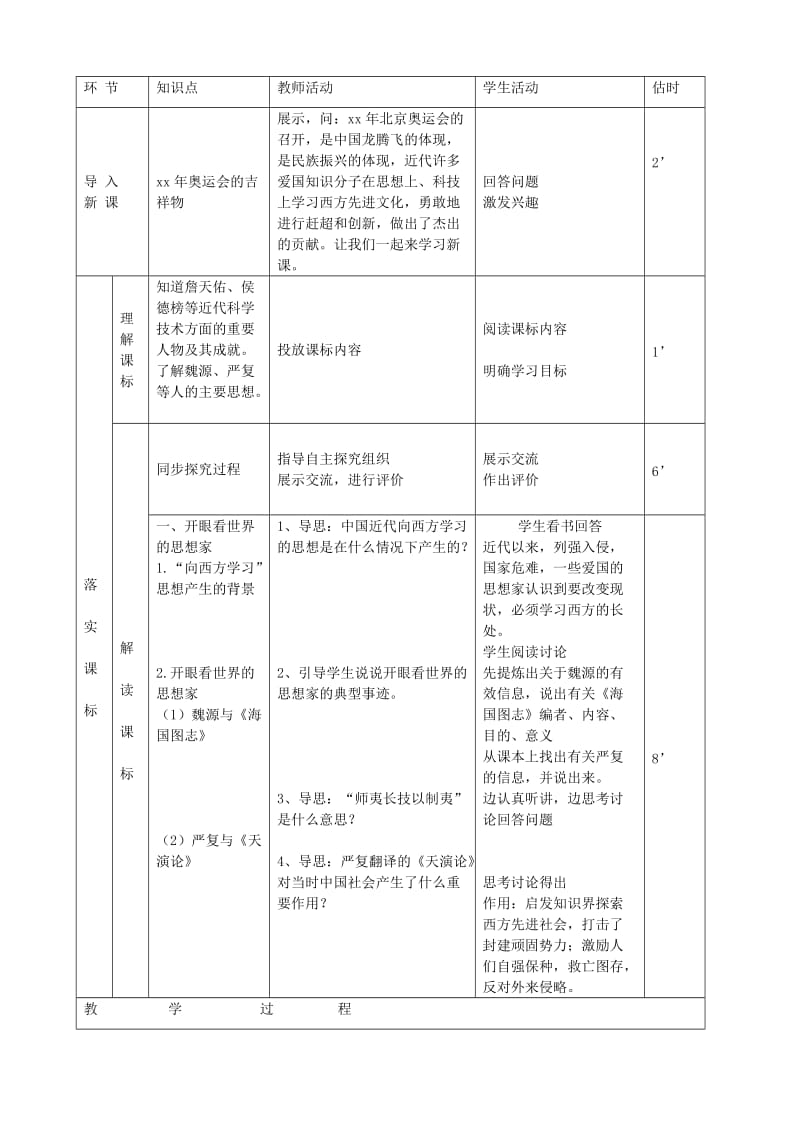 2019-2020年八年级历史上册《第21课 科学技术与思想文化（一）》教案 新人教版.doc_第2页