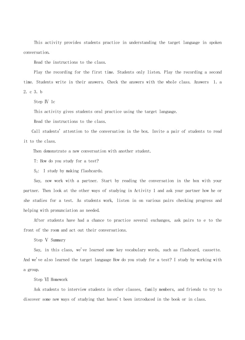 2019-2020年九年级英语全册 Unit 1 How do you study for a test？单元整理教案 人教新目标版.doc_第2页