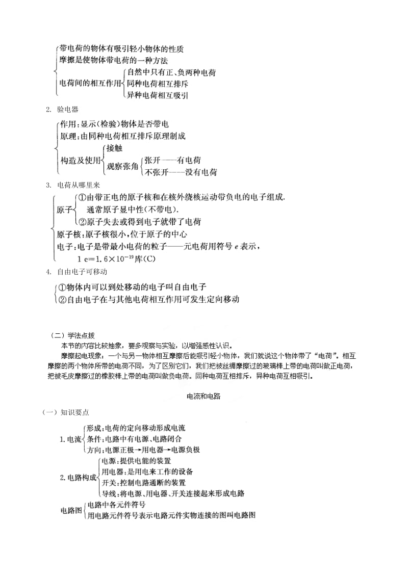 2019-2020年九年级物理一轮复习 电荷、电流和电路教案.doc_第2页