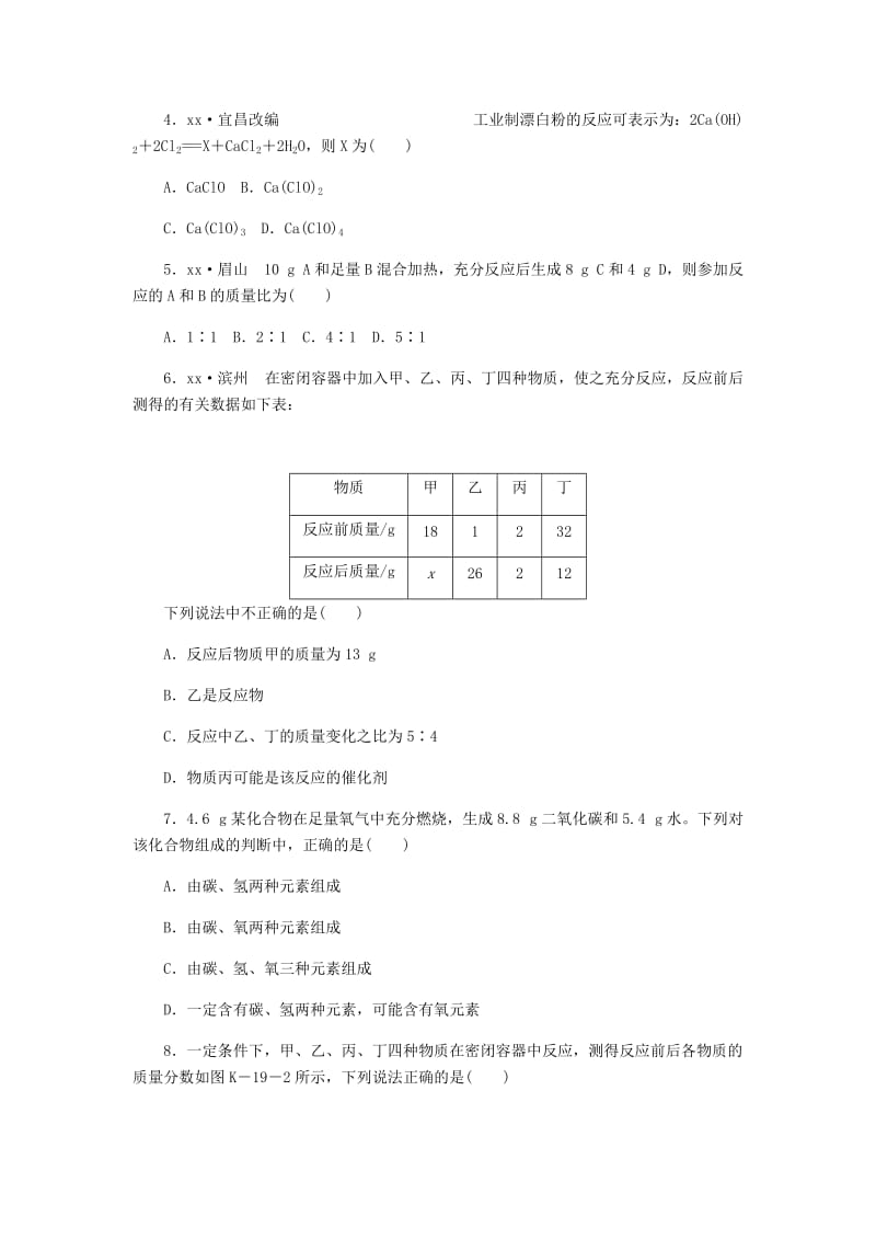 九年级化学上册 第五单元 定量研究化学反应 5.1 化学反应中的质量守恒同步练习 （新版）鲁教版.doc_第2页