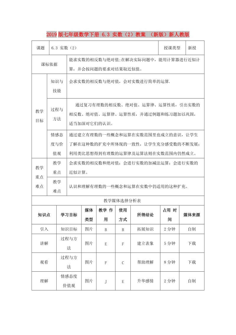 2019版七年级数学下册 6.3 实数（2）教案 （新版）新人教版.doc_第1页