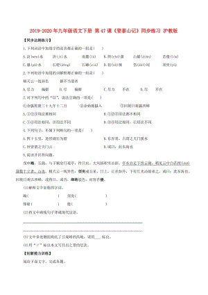 2019-2020年九年級(jí)語文下冊(cè) 第47課《登泰山記》同步練習(xí) 滬教版.doc